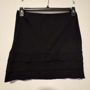 Studio M Black Ruffled Pencil Mini Skirt